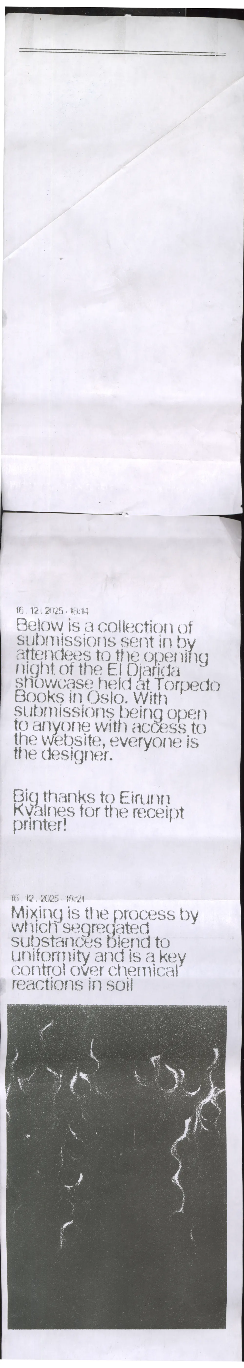 A second receipt, printed with submitted photographs