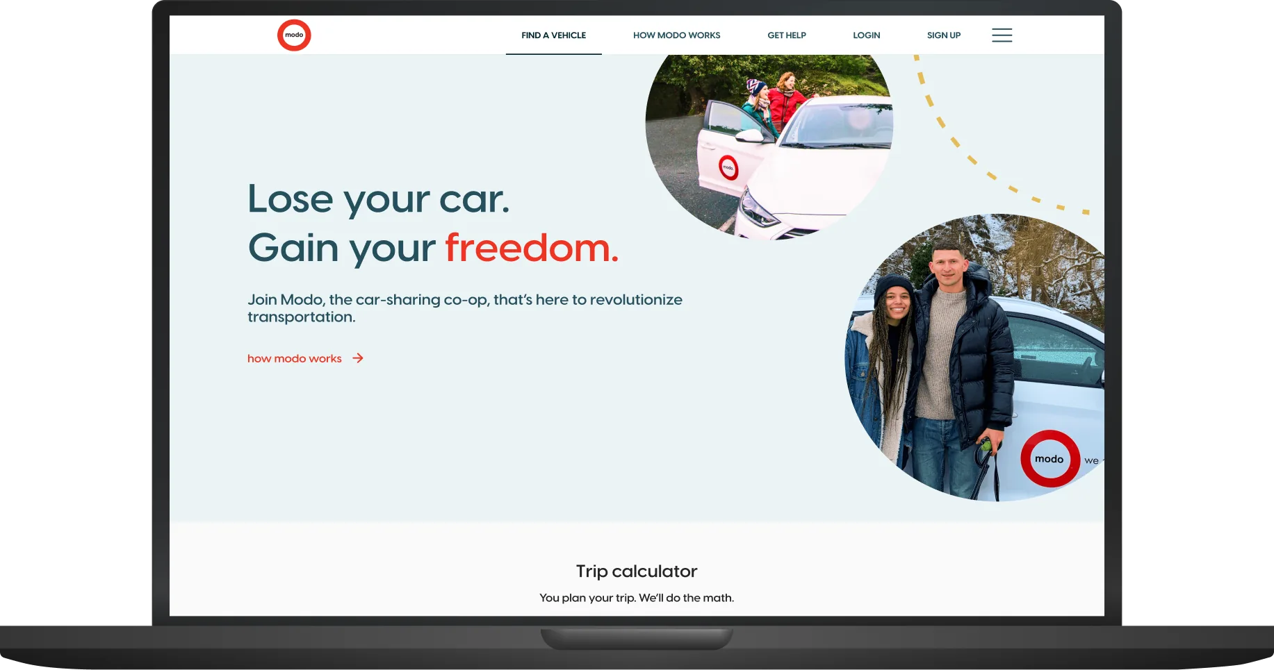 The redesigned Modo homepage