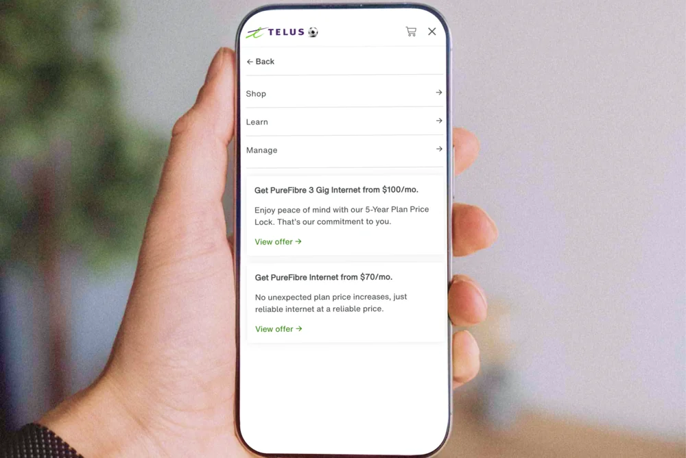 Telus Internet Sales redesign