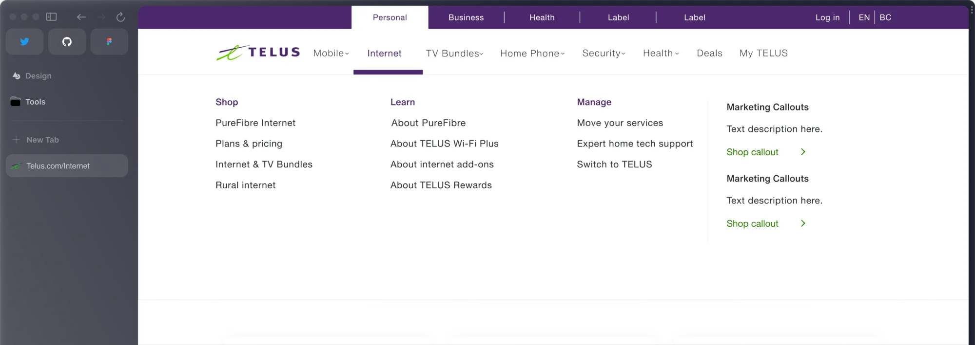 The refreshed mega navigation